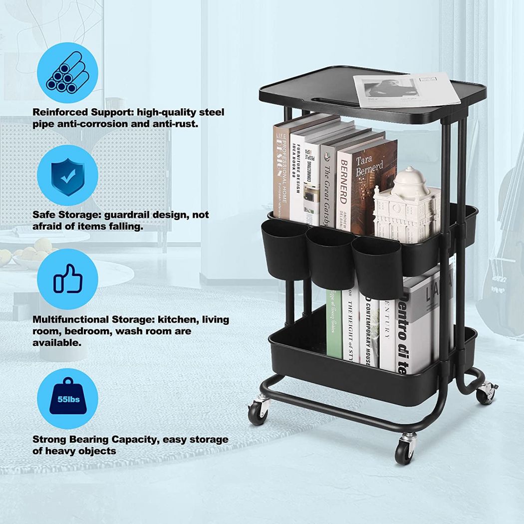 Multi Function Storage Lockable Salon Trolley
